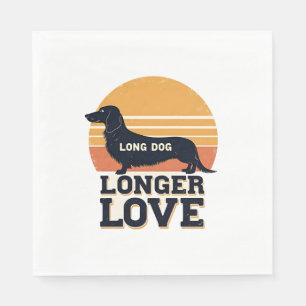 Long Dog Longer Love Vintage Dachshund Sunset Grap Napkins