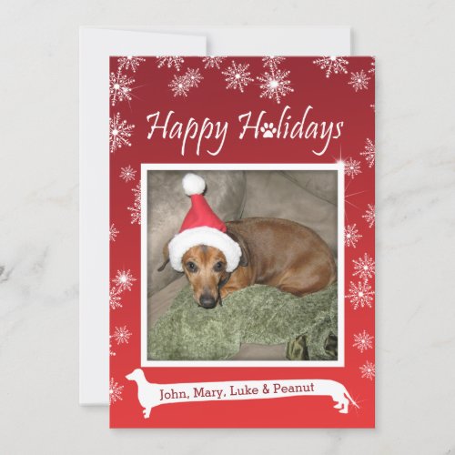 Long Dog Snowflake Christmas Card