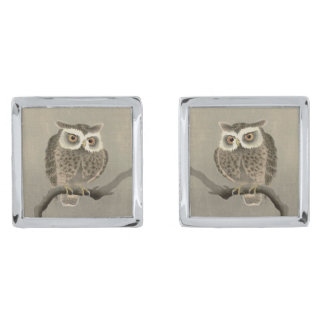 long-eared owl cufflinks