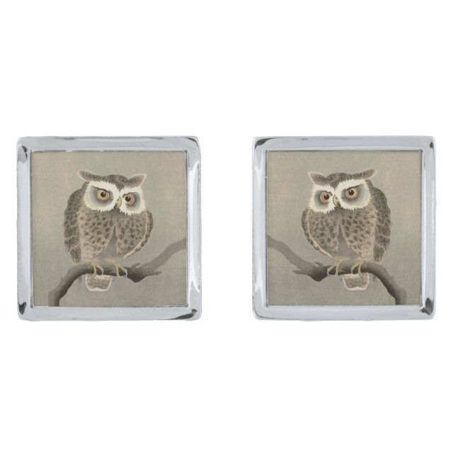 long-eared owl cufflinks (Front)