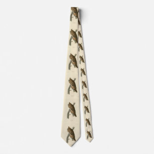 Long-eared Owl from Audubon's Birds of America Neck Tie