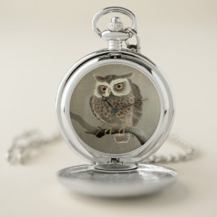 long-eared owl pocket watch