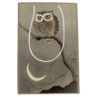 long-eared owl print medium gift bag