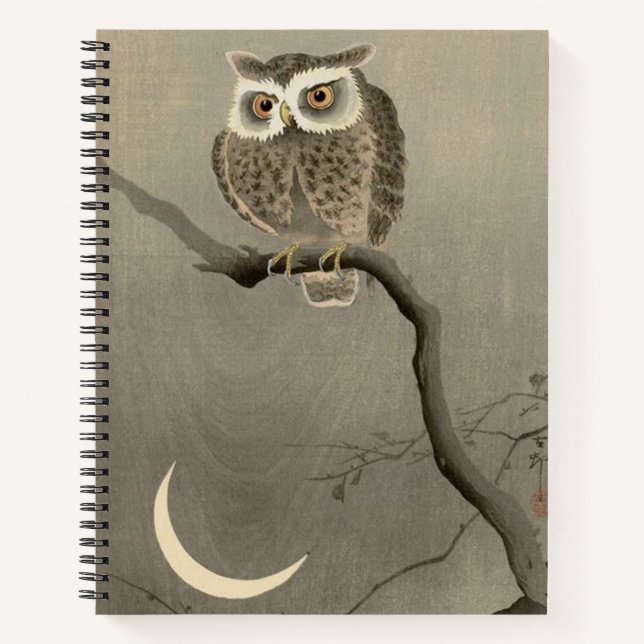 long-eared owl print notebook (Front)