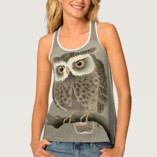 long-eared owl print tank top