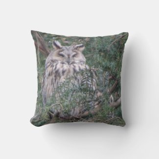 Long-eared Owl Throw Pillow