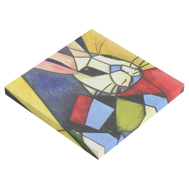 Long Eared Rabbit Geometric Abstract Art Style (3/4)