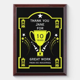 Long Employment Service Recognition Award Plaque