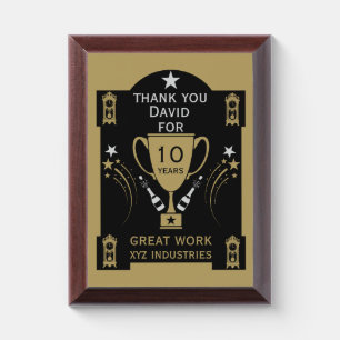 Long Employment Service Recognition Award Plaque