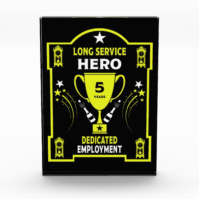 Long Employment Service Recognition Five years Acrylic Award (Front)