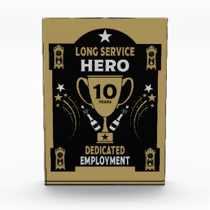 Long Employment Service Recognition Ten years Acrylic Award