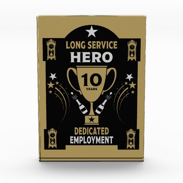Long Employment Service Recognition Ten years Acrylic Award (Front)