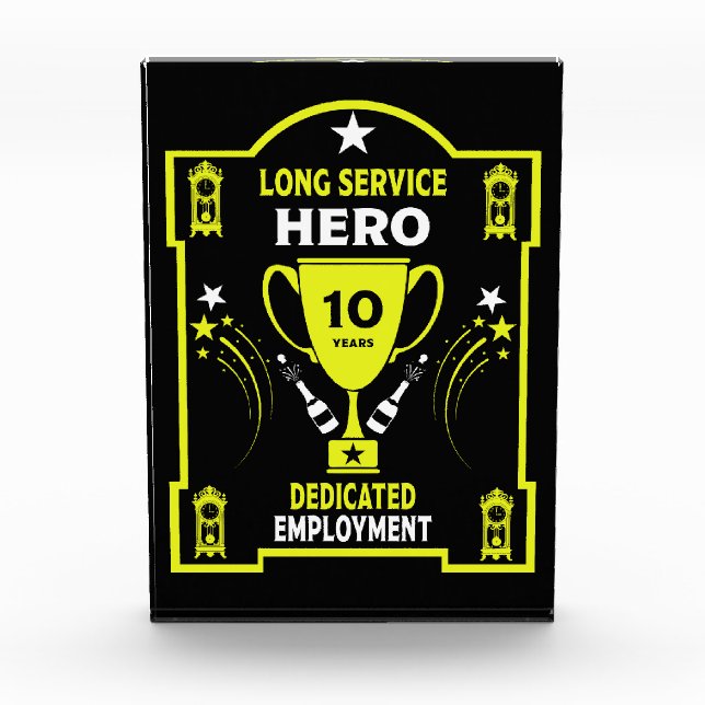 Long Employment Service Recognition Ten years Acrylic Award (Front)