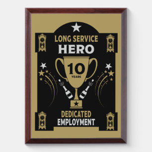 Long Employment Service Recognition Ten years Award Plaque
