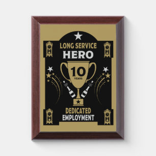 Long Employment Service Recognition Ten years Award Plaque