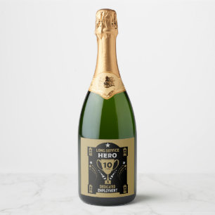 Long Employment Service Recognition Ten years Sparkling Wine Label