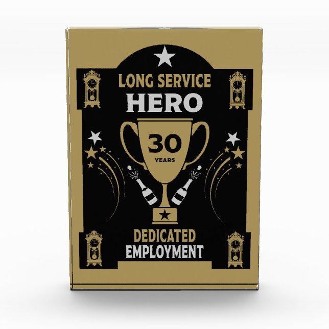 Long Employment Service Recognition Thirty years Acrylic Award (Front)