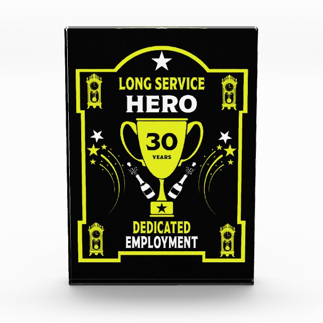 Long Employment Service Recognition Thirty years Acrylic Award (Front)