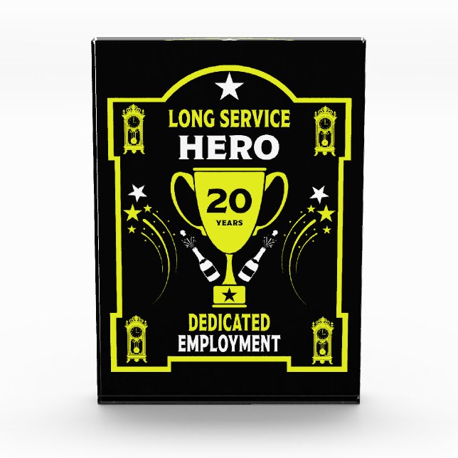 Long Employment Service Recognition Thwenty years Acrylic Award (Front)