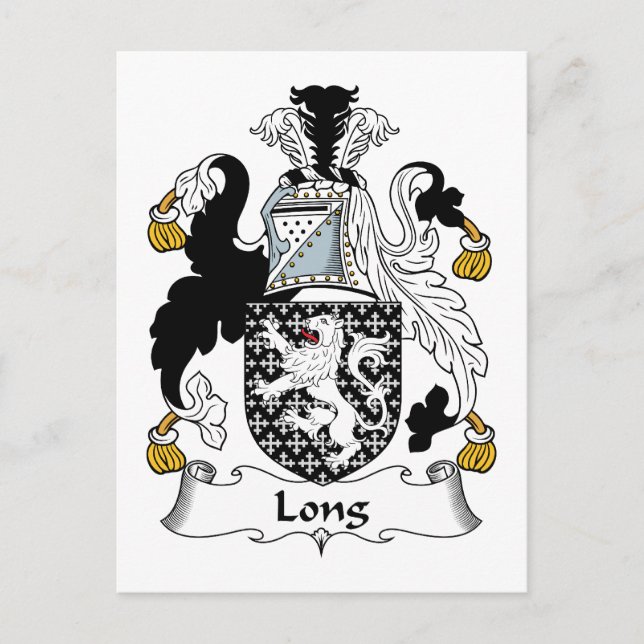 Long Family Crest Postcard (Front)