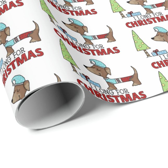 Long for Christmas-Dachshund Wrapping Paper (Roll Corner)
