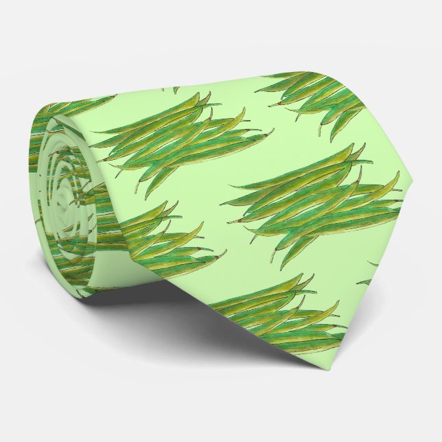 Long Green Beans Vegetable Garden Veggies Veg Neck Tie (Rolled)