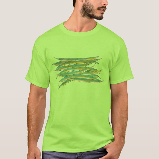 Long Green Beans Vegetable Garden Veggies Veg T-Shirt (Front)