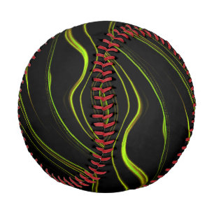 Long green wavy strokes on dark background baseball