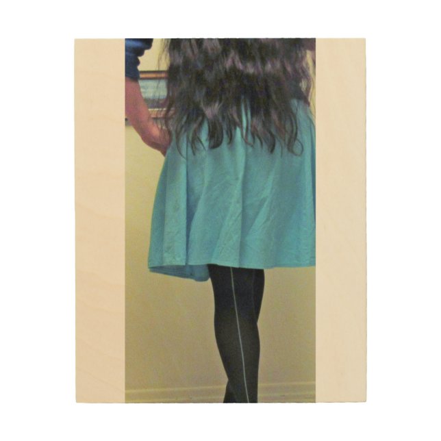 Long Hair And Back Seam Stockings Wood Wall Art (Front)