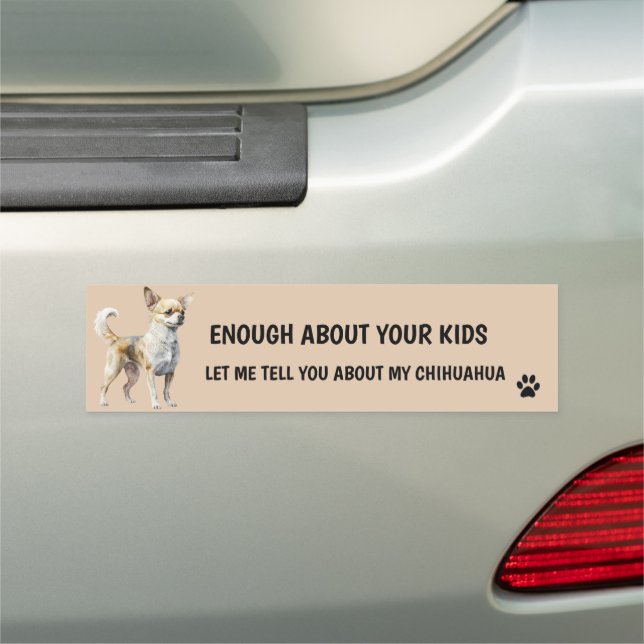 LONG HAIR CHIHUAHUA BUMPER MAGNET (In Situ)