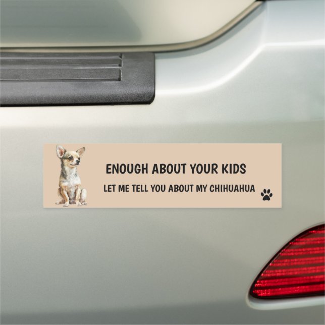 LONG HAIR CHIHUAHUA BUMPER MAGNET (In Situ)