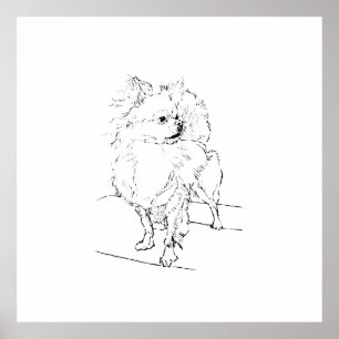 Long Hair Chihuahua – Dog Illustration Decor