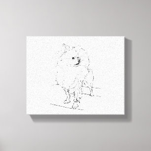 Long Hair Chihuahua - Dog Illustration Minimalist Canvas Print