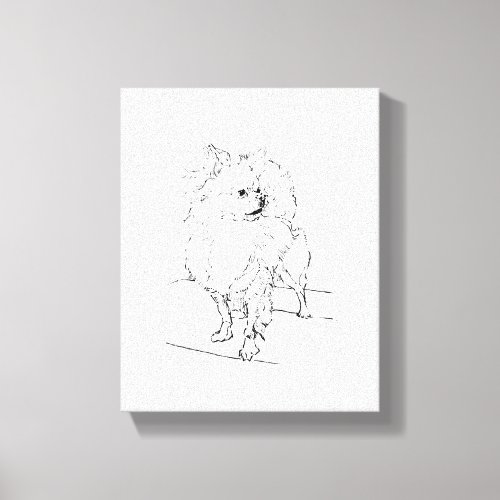 Long Hair Chihuahua - Dog Illustration Minimalist Canvas Print