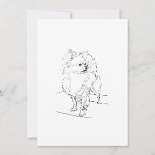 Long Hair Chihuahua - Dog Illustration Minimalist Thank You Card