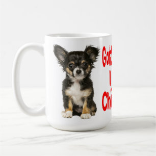 Long Hair Chihuahua Puppy Dog Red Love Coffee Mug