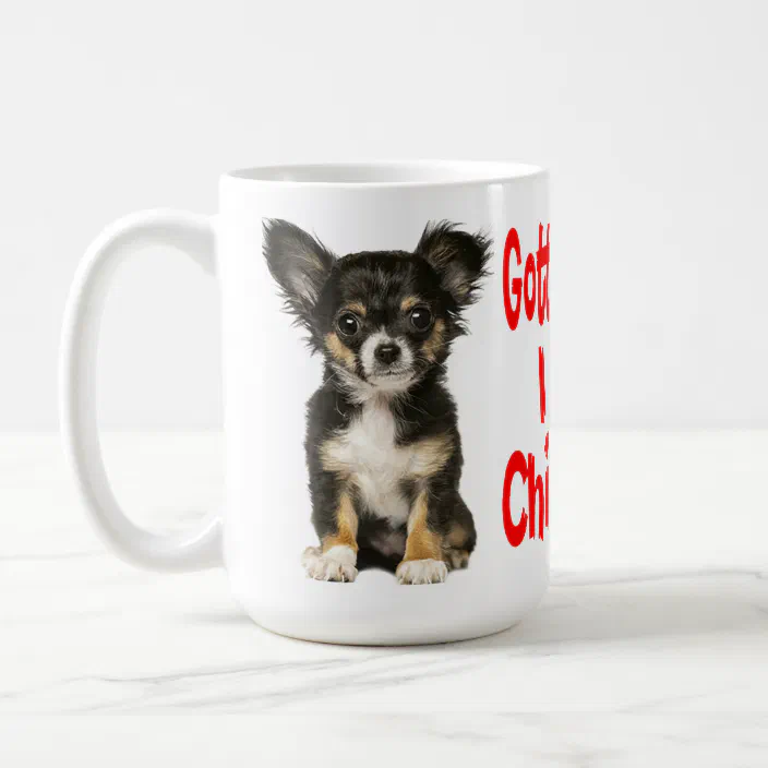 White Chihuahua Dog Coffee Drink Mug Chihuahua Lover Gift Funny Coffee Cup 