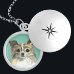 Long Hair Chihuahua Watercolor Portrait Silver Plated Necklace<br><div class="desc">This is a detailed watercolor painting of a face of a long hair chihuahua dog. It has light and dark brown fur and white chest.</div>