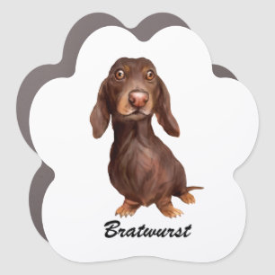Long Hair Dachshund Car Magnet