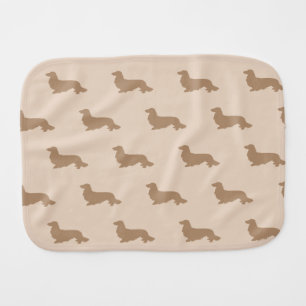 Long Hair Dachshund Cream Brown Baby Burp Cloth