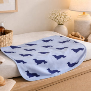 Long Hair Dachshund Cream Brown Baby Burp Cloth