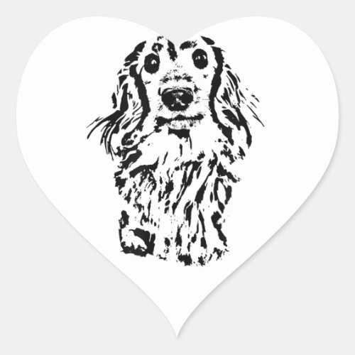 Long Hair Dachshund Cute Wiener Dog Lover Gift Dox Heart Sticker