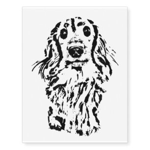 Long Hair Dachshund Cute Wiener Dog Lover Gift Dox Temporary Tattoos