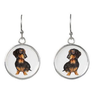 Long Hair Dachshund Dangle Earrings