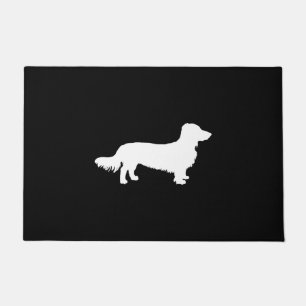 Long hair dachshund dog Dachshund gift silhouette Doormat