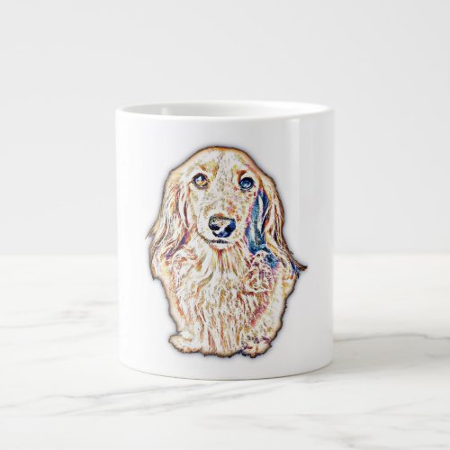 Long Hair Dachshund Gifts Cute Doxie Wiener Dog Lo Giant Coffee Mug