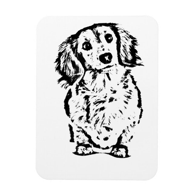 Long Hair Dachshund Lover Gift Doxie Mom Dad Cute Magnet (Vertical)