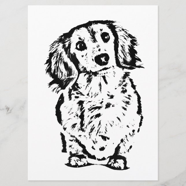 Long Hair Dachshund Lover Gift Doxie Mom Dad Cute Menu (Front)