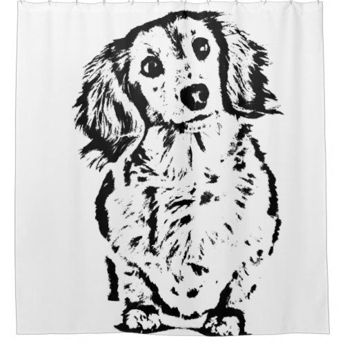 Long Hair Dachshund Lover Gift Doxie Mom Dad Cute Shower Curtain