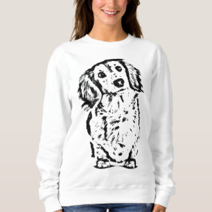 Long Hair Dachshund Lover Gift Doxie Mom Dad Cute  Sweatshirt
